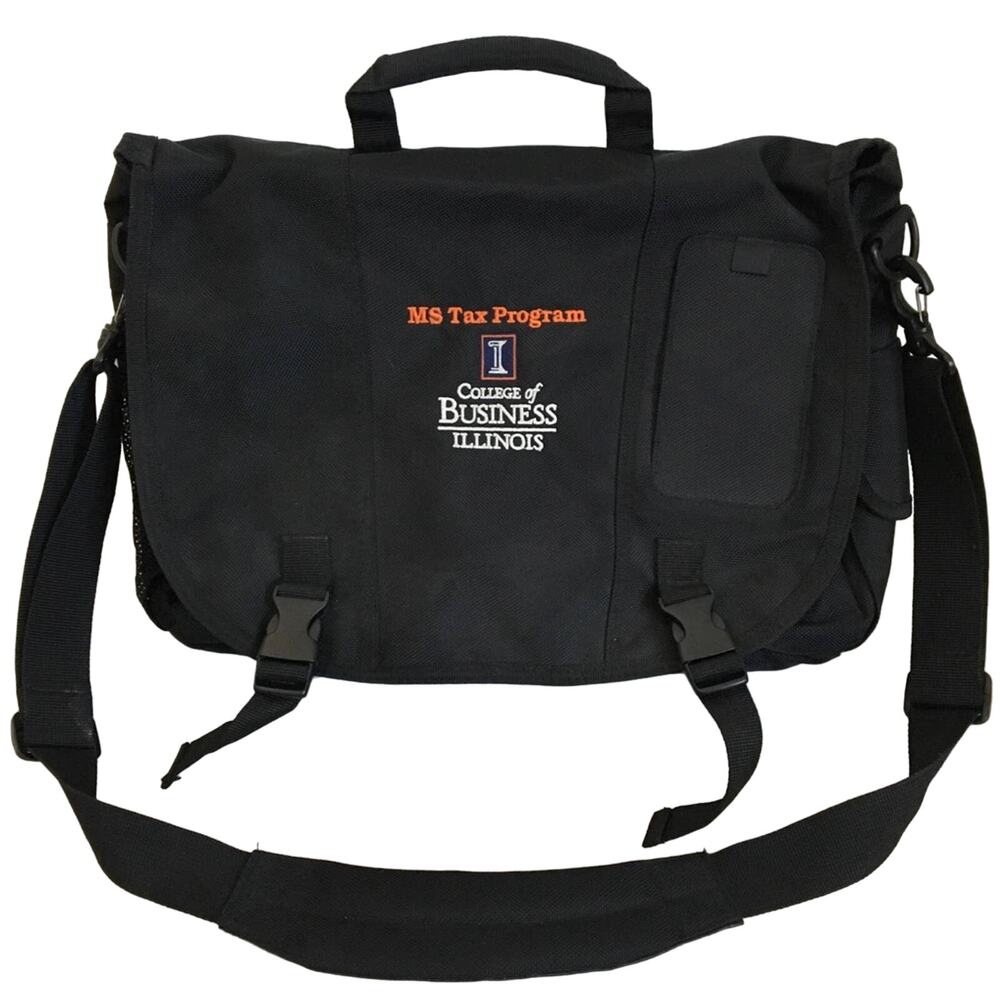 University of Illinois College of Business Black Messenger Bag